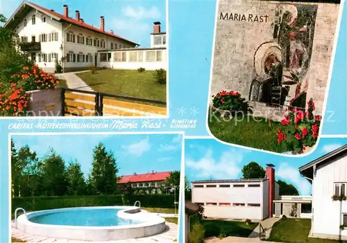 AK / Ansichtskarte Rimsting Caritas Muettererholungsheim Maria Rast Gedenkstein Rimsting