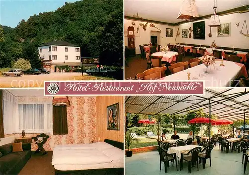 AK / Ansichtskarte Michelbach_Aarbergen Hotel Restaurant Hof Neumuehle Fremdenzimmer Terrasse Michelbach Aarbergen