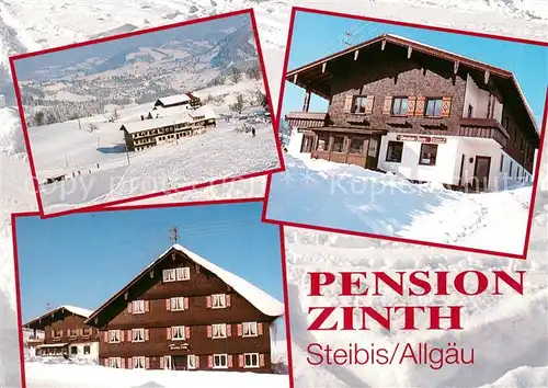 AK / Ansichtskarte Steibis Pension Zinth Winterlandschaft Allgaeuer Alpen Steibis