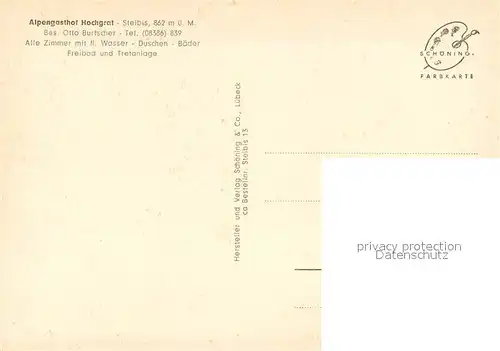 AK / Ansichtskarte Steibis Alpengasthof Hochgrat Restaurant Steibis