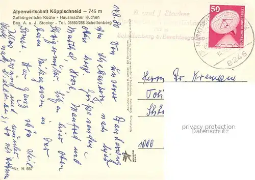 AK / Ansichtskarte Schellenberg_Marktschellenberg Alpenwirtschaft Koepplschneid Terrasse Fernsicht Alpenpanorama Schellenberg