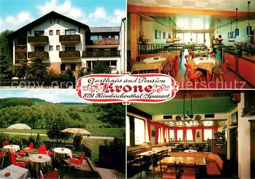 AK / Ansichtskarte Heimbuchenthal Gasthaus Pension Krone Restaurant Terrasse Heimbuchenthal