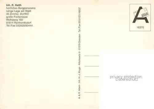 AK / Ansichtskarte Reinhardtsdorf_Bad_Schandau Panoramahotel Wolfsberg Reinhardtsdorf_Bad