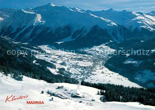 AK / Ansichtskarte Klosters_GR Skigebiet Madrisa Bergrestraurant und Station Albeine Klosters_GR