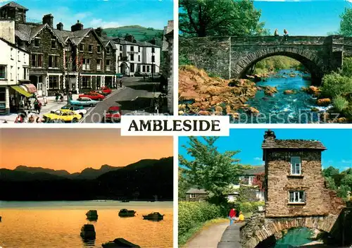 AK / Ansichtskarte Ambleside Ortspartie 17th Century Bridge House Seepartie Ambleside