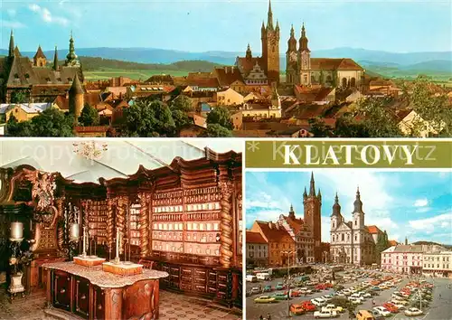 AK / Ansichtskarte Klatovy Celkovy pohled Lekarna U bileho jednorozce Namesti Miru Klatovy