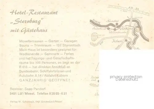 AK / Ansichtskarte Loef_Mosel Hotel Restaurant Sternburg mit Gaestehaus Loef_Mosel