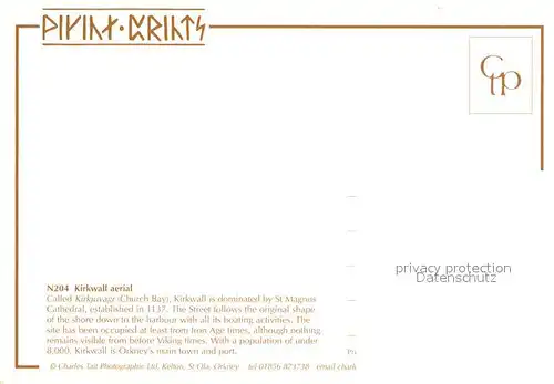 AK / Ansichtskarte Kirkwall St Magnus Cathedral Air view Kirkwall