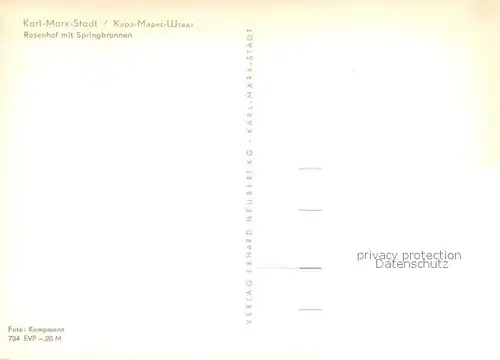 AK / Ansichtskarte Karl Marx Stadt Rosenhof mit Springbrunnen Karl Marx Stadt