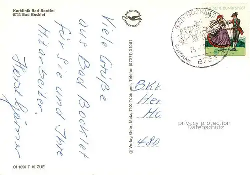 AK / Ansichtskarte Bad_Bocklet Kurklinik Bad Bocklet Bad_Bocklet