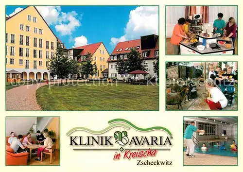 AK / Ansichtskarte Zscheckwitz_Kreischa Klinik Bavaria Rehabilitationszentrum Hallenbad Tiergehege 