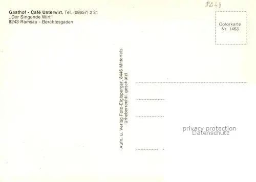 AK / Ansichtskarte Ramsau_Berchtesgaden Gasthof Unterwirt "Der Singende Wirt" Bach Kirche Alpen Ramsau Berchtesgaden