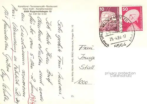 AK / Ansichtskarte Rupprechtstegen Terrassencafe Restaurant Kraft Partie an der Pegnitz Rupprechtstegen