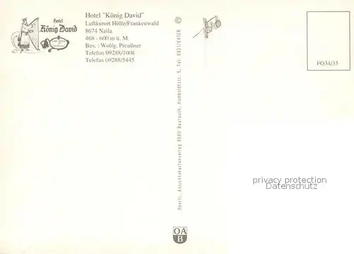 AK / Ansichtskarte Hoelle_Marxgruen Hotel Koenig David Restaurant Terrasse Frankenwald Hoelle_Marxgruen