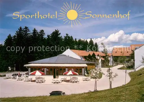 AK / Ansichtskarte Sonnen_Niederbayern Sporthotel Sonnenhof Restaurant Terrasse Sonnen Niederbayern