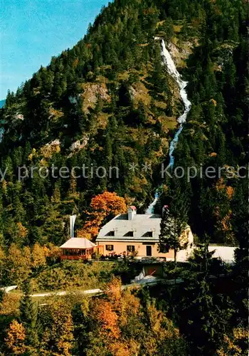 AK / Ansichtskarte Schneizlreuth Berggasthof Brunnhaus Wasserfall Schneizlreuth