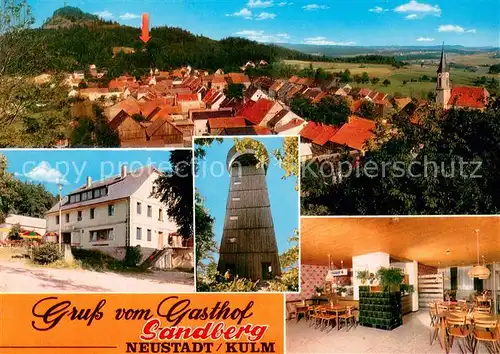 AK / Ansichtskarte Neustadt_Kulm Gasthof Sandberg Restaurant Aussichtsturm Ortsansicht mit Kirche Neustadt_Kulm