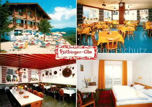 AK / Ansichtskarte Aufham_Anger Hoelbinger Alm Gasthof Cafe Terrasse Fremdenzimmer Aufham Anger