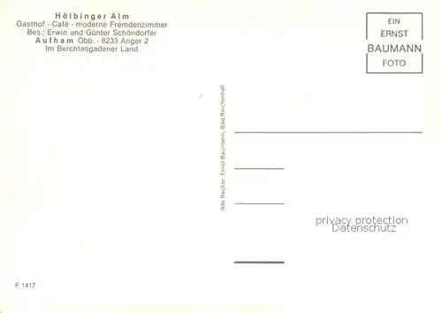 AK / Ansichtskarte Aufham_Anger Hoelbinger Alm Gasthof Cafe Terrasse Fremdenzimmer Aufham Anger