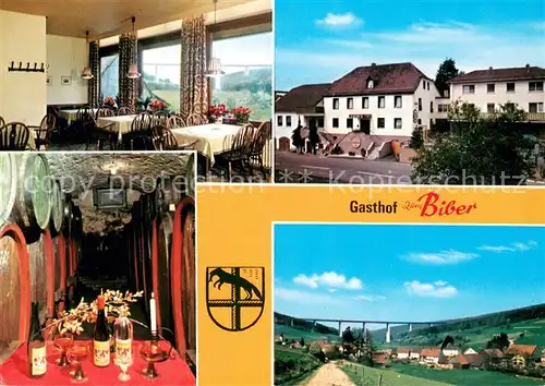 AK / Ansichtskarte Speicherz Gasthof zum Biber Restaurant Weinkeller Landschaftspanorama Bruecke Speicherz