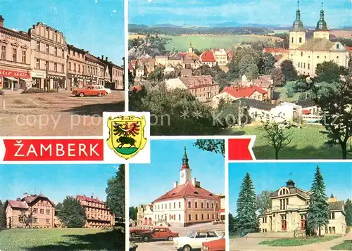 AK / Ansichtskarte Zamberk Celkovy pohled o Lecebna Mestsky narodni vybor Divilovo divadlo Zamberk