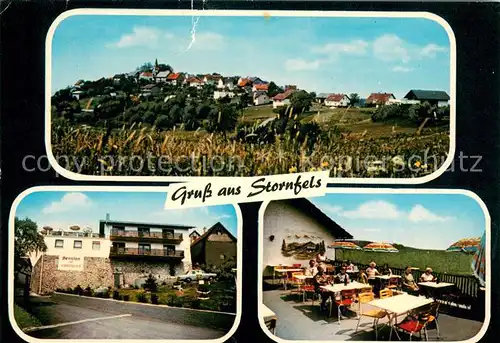 AK / Ansichtskarte Stornfels Panorama Pension Zur schoenen Aussicht Terrasse Stornfels