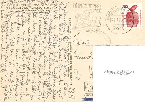 AK / Ansichtskarte Timmendorfer_Strand Curschmann Sanatorium Fliegeraufnahme Timmendorfer_Strand