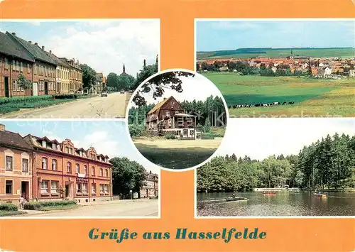 AK / Ansichtskarte Hasselfelde Breite Strasse Panorama FDGB Erholungsheime Tannenwald und Zur Krone Gondelteich Hasselfelde