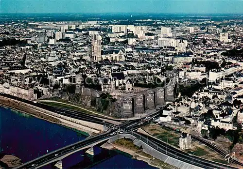 AK / Ansichtskarte Angers La Maine le pont de la Basse Chaine et le Chateau Vue aerienne Angers