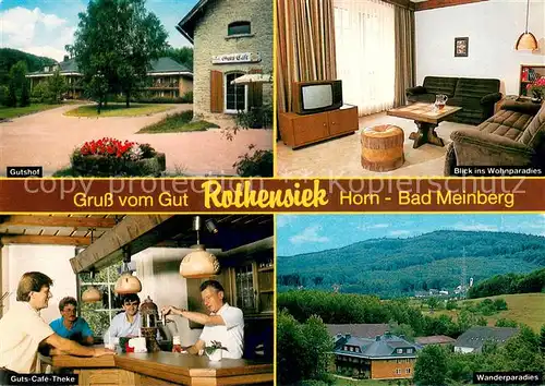 AK / Ansichtskarte Horn Bad_Meinberg Gutshof Gut Rothensiek Wohnparadies Guts Cafe Theke Wanderparadies Horn Bad_Meinberg