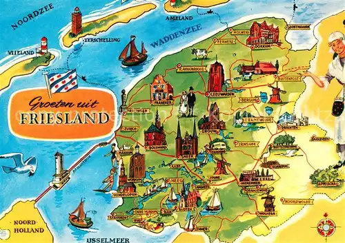 AK / Ansichtskarte Friesland_Emden Gebietskarte Friesland_Emden