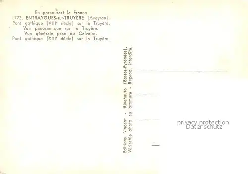 AK / Ansichtskarte Entraygues sur Truyere Pont gothique sur la Truyere Vue panoramique Vue generale prise du Calvaire Entraygues sur Truyere