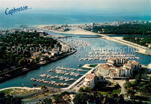 AK / Ansichtskarte Capbreton Cote Sud des Landes Vue panoramique aerienne du port avec le canal de sortie vers l ocean 