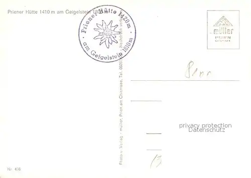 AK / Ansichtskarte Priener_Huette am Geigelstein Priener Huette