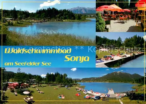 AK / Ansichtskarte Seefeld_Tirol Waldschwimmbad Sonja am Seefelder See Freiterrasse Liegewiese Seefeld Tirol