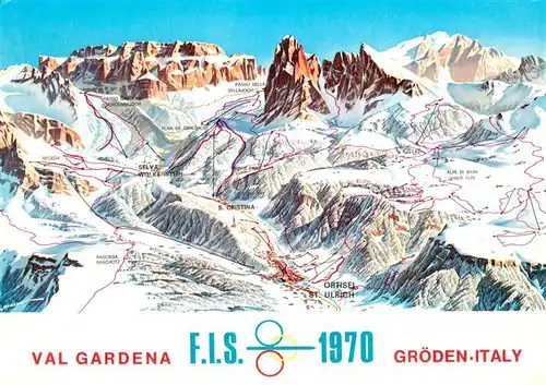 AK / Ansichtskarte Groeden_Tirol Val Gardena Panoramakarte Groeden Tirol
