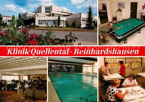 AK / Ansichtskarte Reinhardshausen Klinik Quellental Billardzimmer Foyer Hallenbad Appartement Reinhardshausen