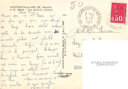 AK / Ansichtskarte Montmartin sur Mer Vue aerienne Montmartin sur Mer