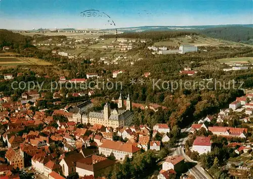 AK / Ansichtskarte Bad_Mergentheim Stadtbild mit Muenster und Schloss Kirche Fliegeraufnahme Bad_Mergentheim