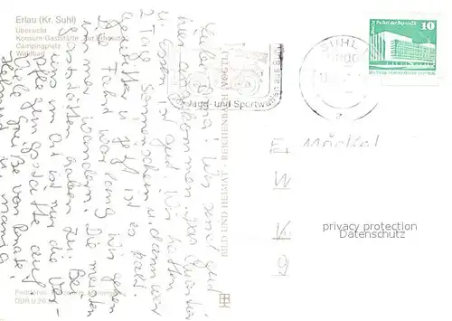 AK / Ansichtskarte Erlau_Schleusingen Panorama Konsumgaststaette Zur Erholung Campingplatz Waldbad Freibad 