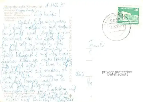 AK / Ansichtskarte Muldenberg_Vogtland Gaestehaus Talsperre Gasthof Muldentalsperre Schoenecker Strasse Muldenberg_Vogtland