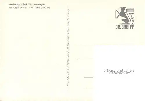 AK / Ansichtskarte Oberammergau Rotkaeppchen Haus Fassadenmalerei Passionsspielort mit Kofel Ammergauer Alpen Oberammergau