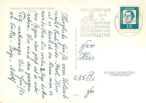 AK / Ansichtskarte Ruhpolding Kurhaus Pferdewagen Luftkurort Alpen Ruhpolding