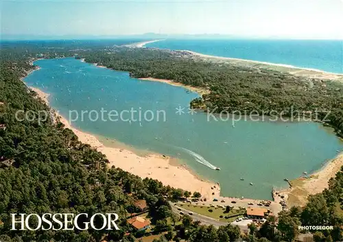 AK / Ansichtskarte Hossegor_Soorts_Landes Lac Ocean et Chaine des Pyrenees vue aerienne Hossegor_Soorts_Landes