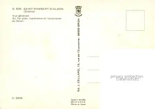 AK / Ansichtskarte Saint Rambert d_Albon Vue generale aerienne Isardrome et lautoroute du Soleil Saint Rambert d Albon