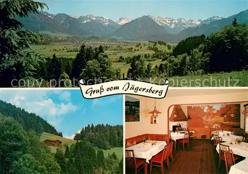 AK / Ansichtskarte Oberstdorf Panorama Hotel Pension Berggasthof Jaegersberg Gaststube Oberstdorf