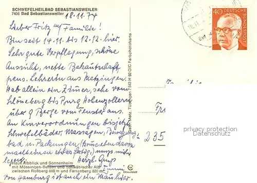 AK / Ansichtskarte Bad_Sebastiansweiler Schwefelheilbad Sebastiansweiler Bad_Sebastiansweiler
