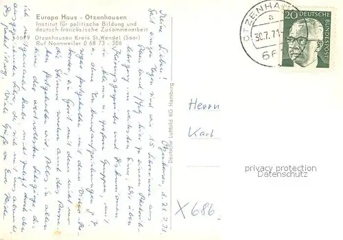 AK / Ansichtskarte Otzenhausen_Saar Europa Haus Fliegeraufnahme Otzenhausen Saar