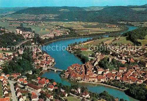 AK / Ansichtskarte Laufenburg_Baden Stadt am Oberrhein Fliegeraufnahme Laufenburg_Baden
