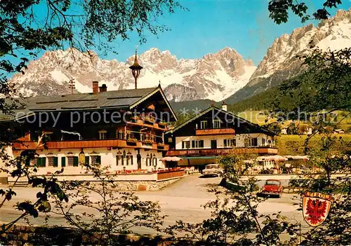 AK / Ansichtskarte Going_Wilden_Kaiser_Tirol Alpengasthof Stangl Blick zum Wilden Kaiser Kaisergebirge Going_Wilden_Kaiser_Tirol
